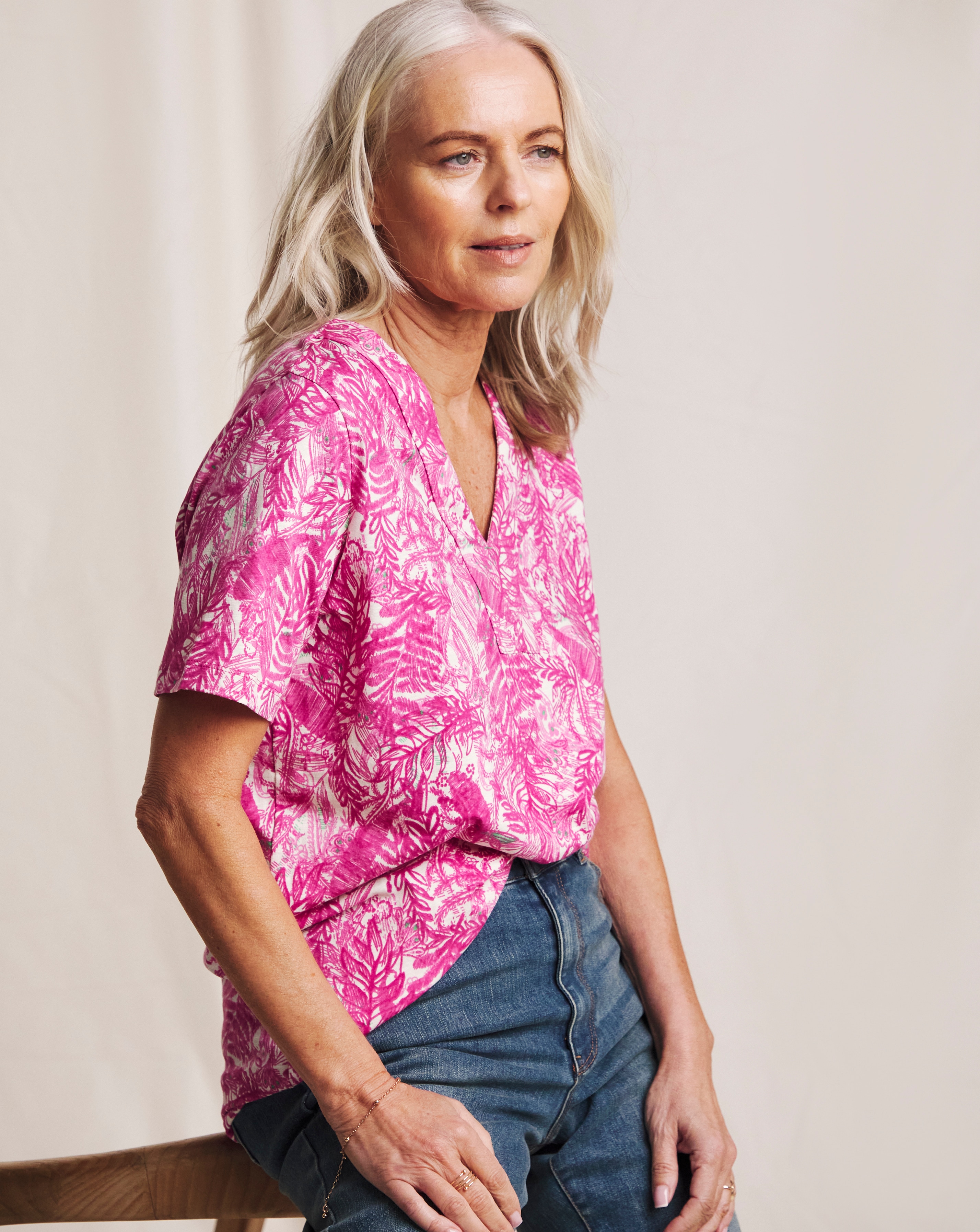 Julipa Pure Cotton V-Neck Top