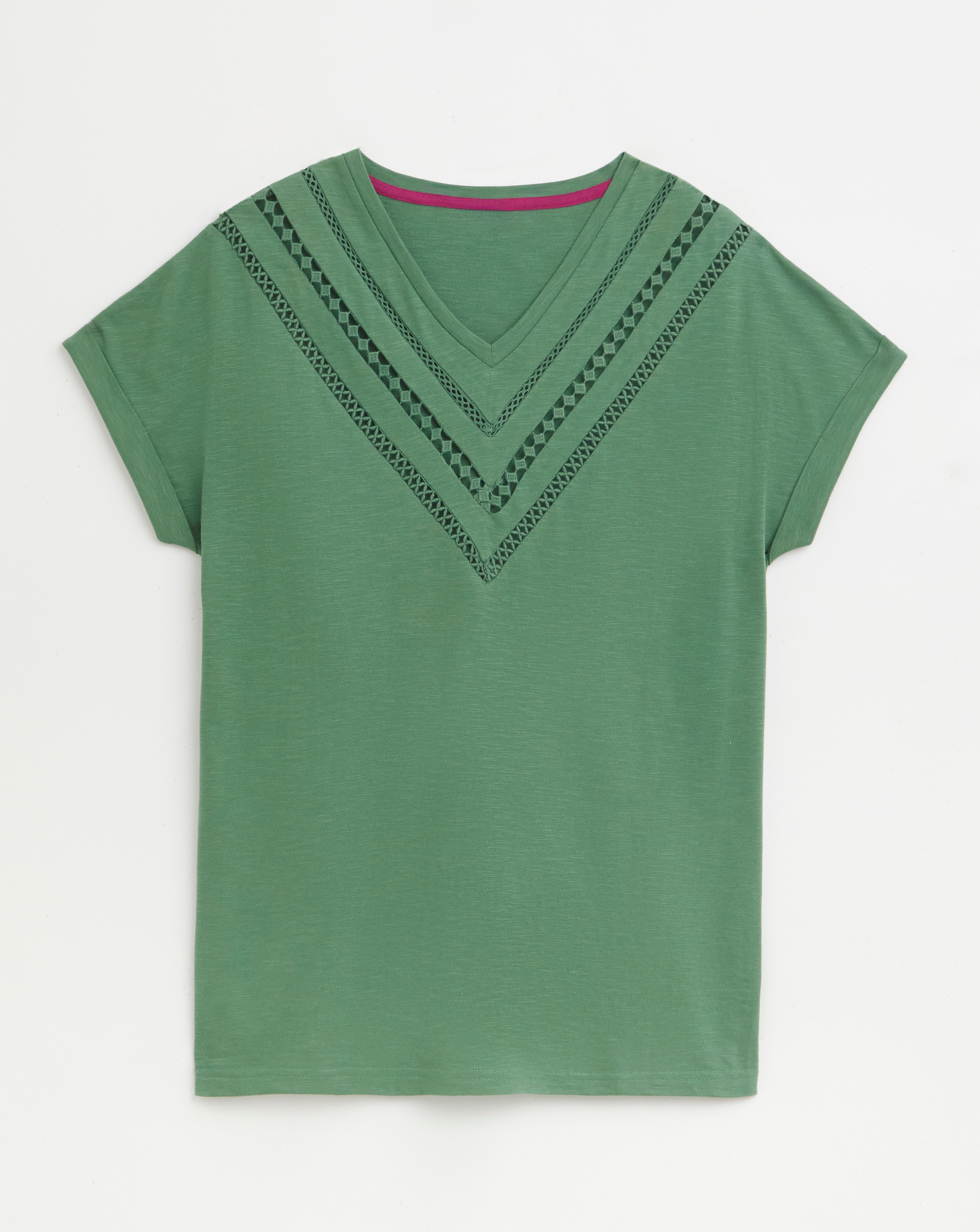 Julipa Pure Cotton Lace Trim T-Shirt