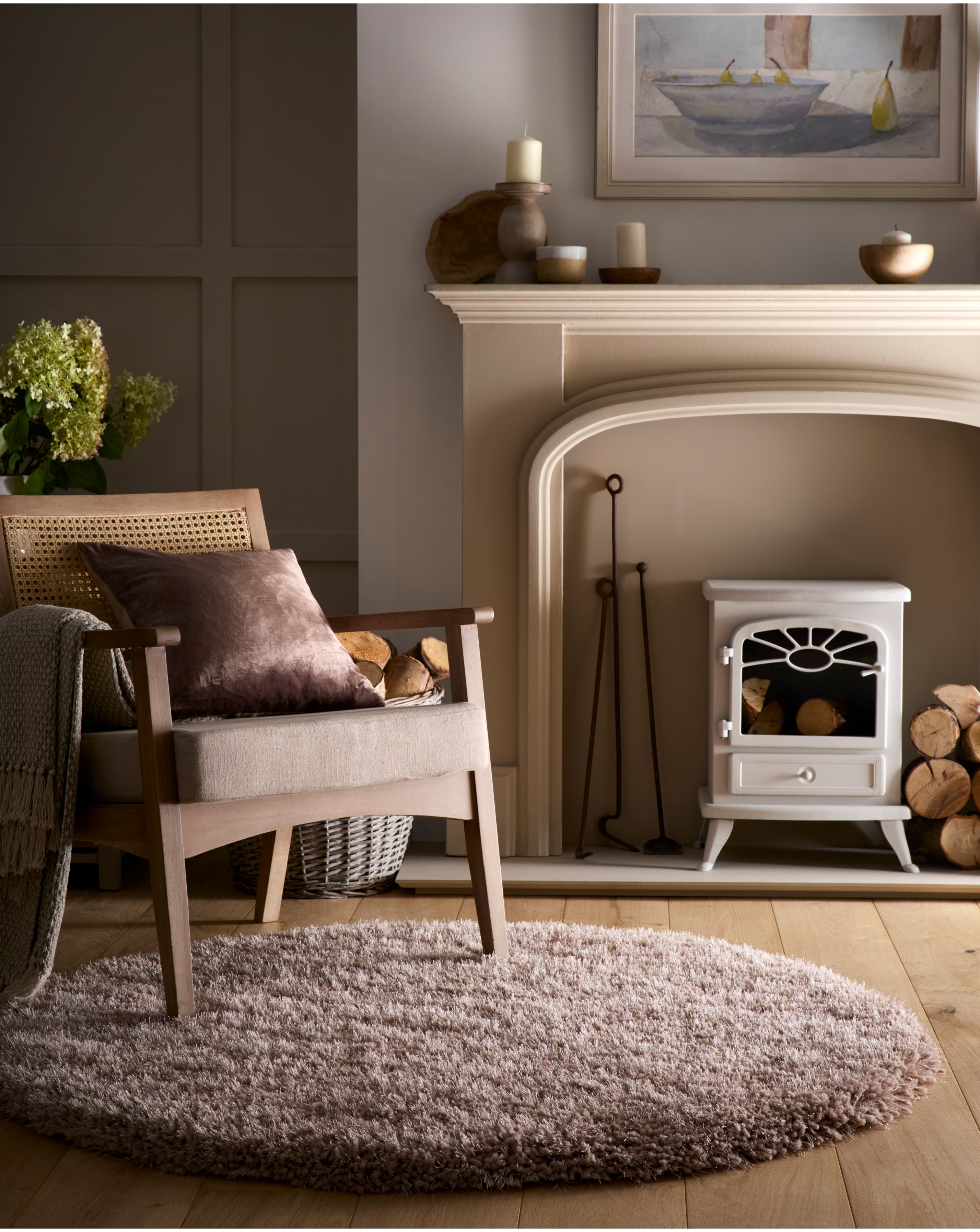 Chicago Light Neutrals Shaggy Circle Rug