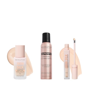 Revolution Skin Silk Base & Fix Set , Silk Serum Foundation 1
