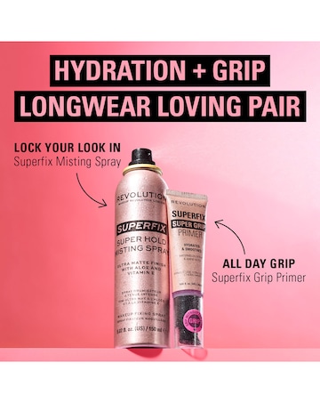 Revolution Superfix Prep & Fix Duo, Super Fix Misting Spray & Super Grip Primer