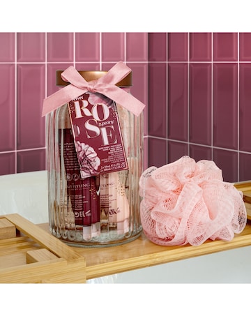 The Luxury Bathing Company Glass Jar Set - Velvet Rose & Peony