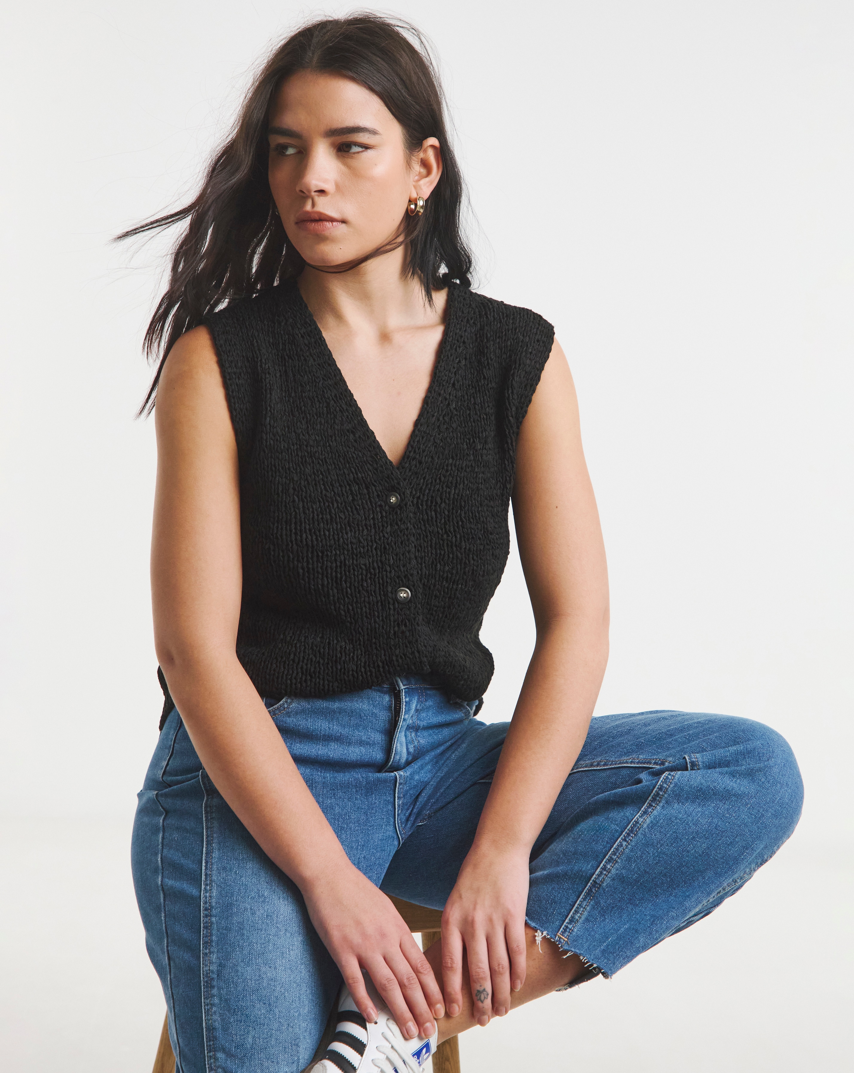 Simply Be Chunky Tape Yarn Waistcoat