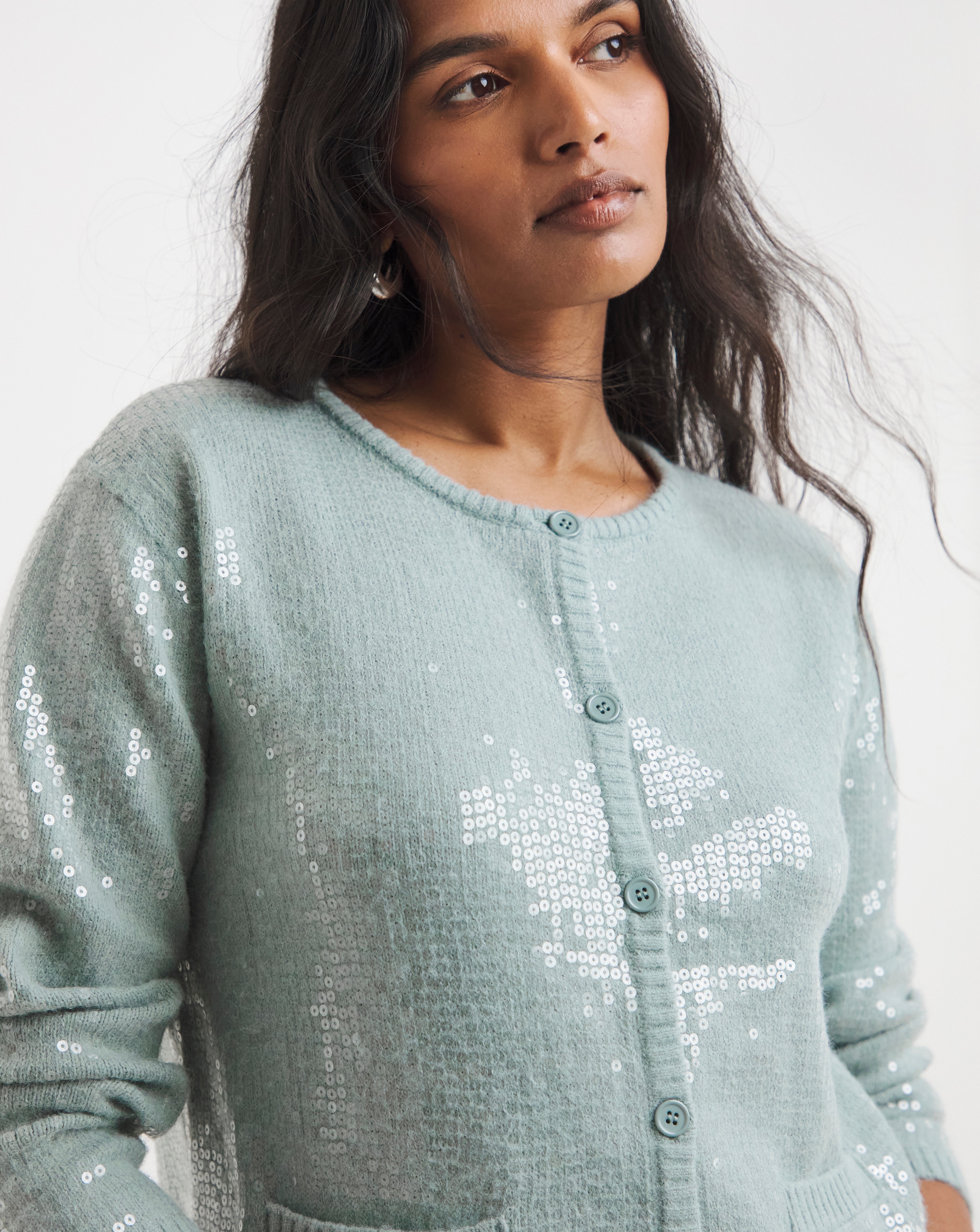 New In - Simply Be Clear Sequin Cardigan
