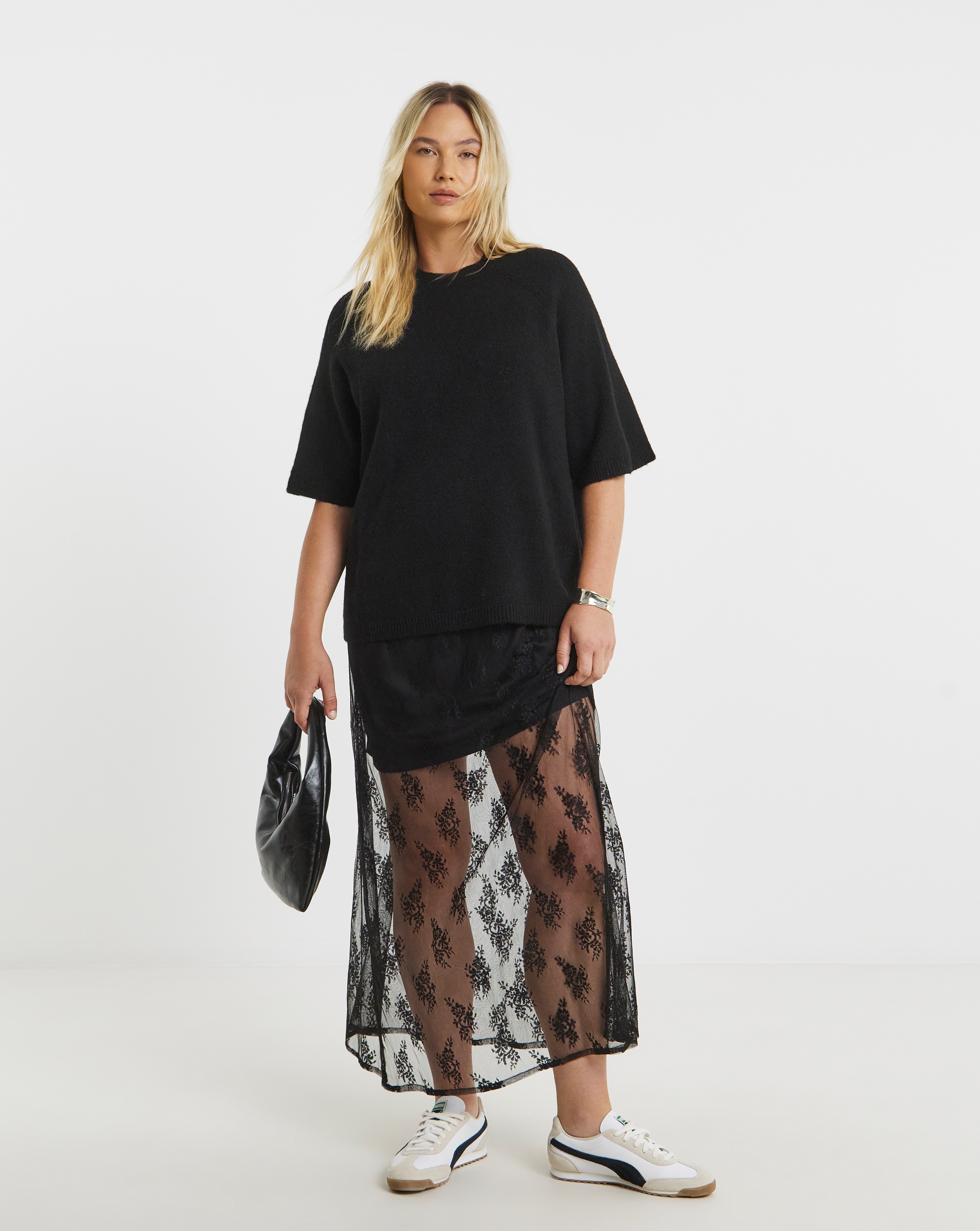 New In - Short Sleeve Boxy Knitted T-Shirt