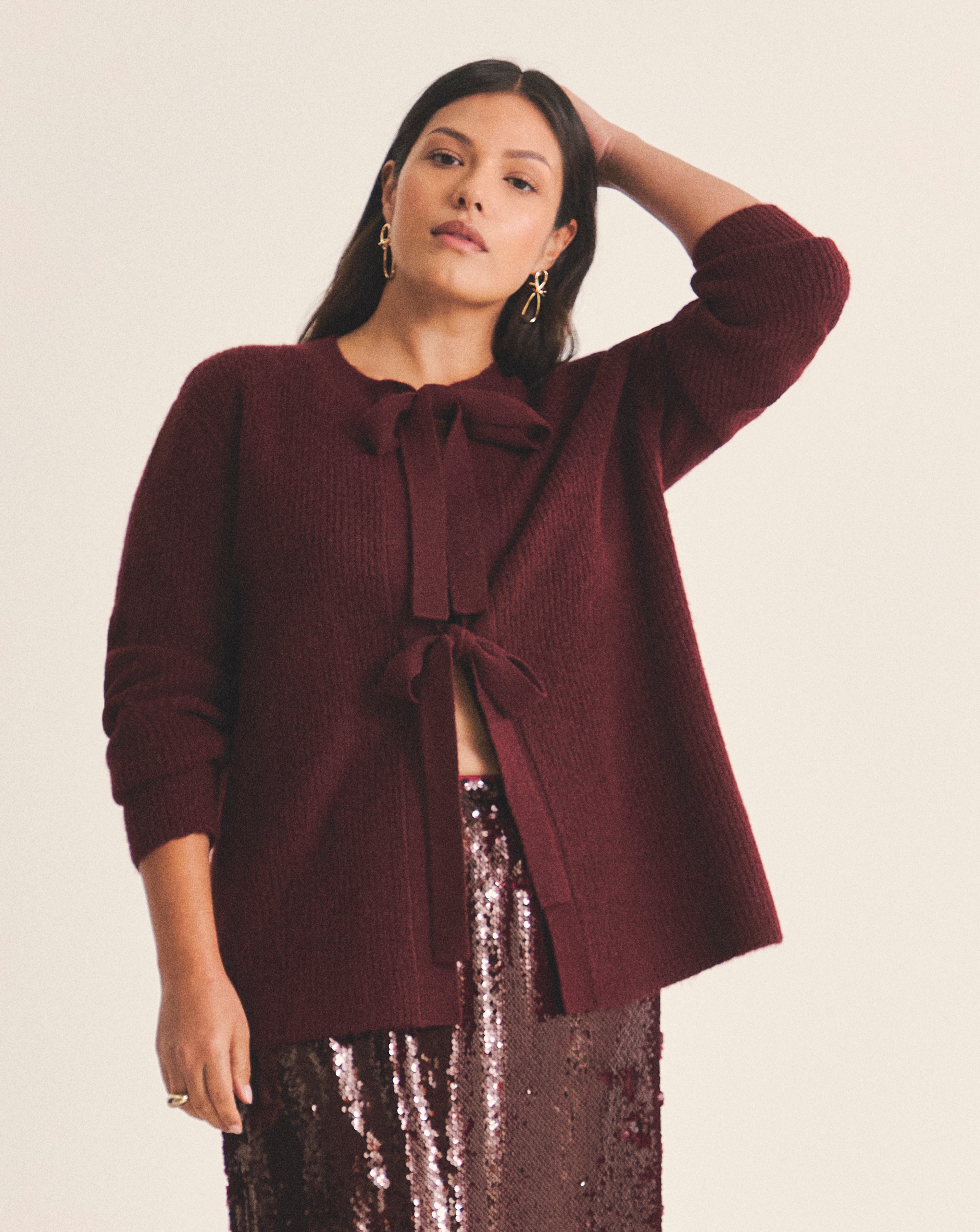 New In - Simply Be Tie Front Crew Neck Cardigan