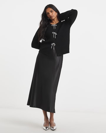 Black Diamante Bow Cardigan