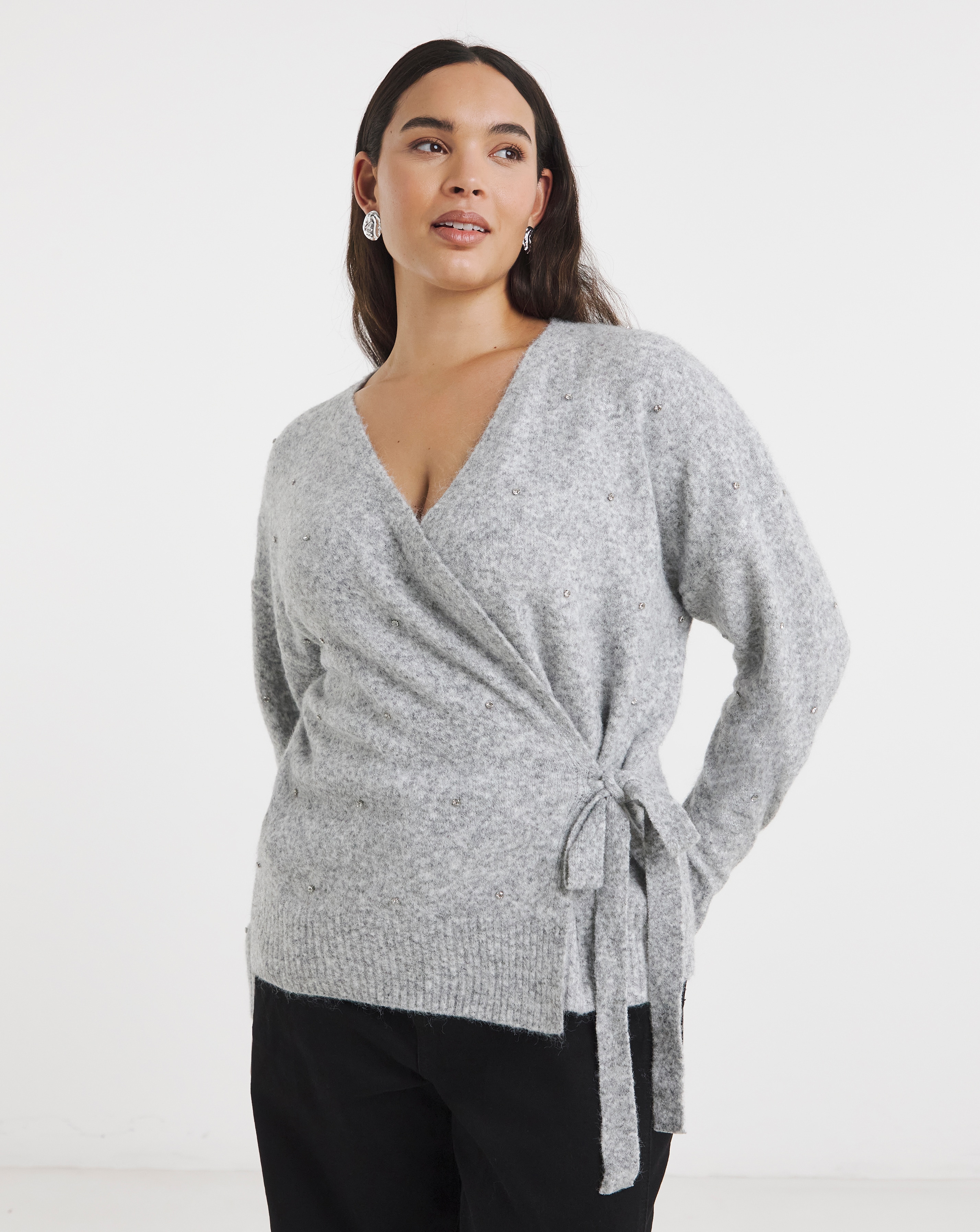 Simply Be Diamante Ballet Wrap Cardigan