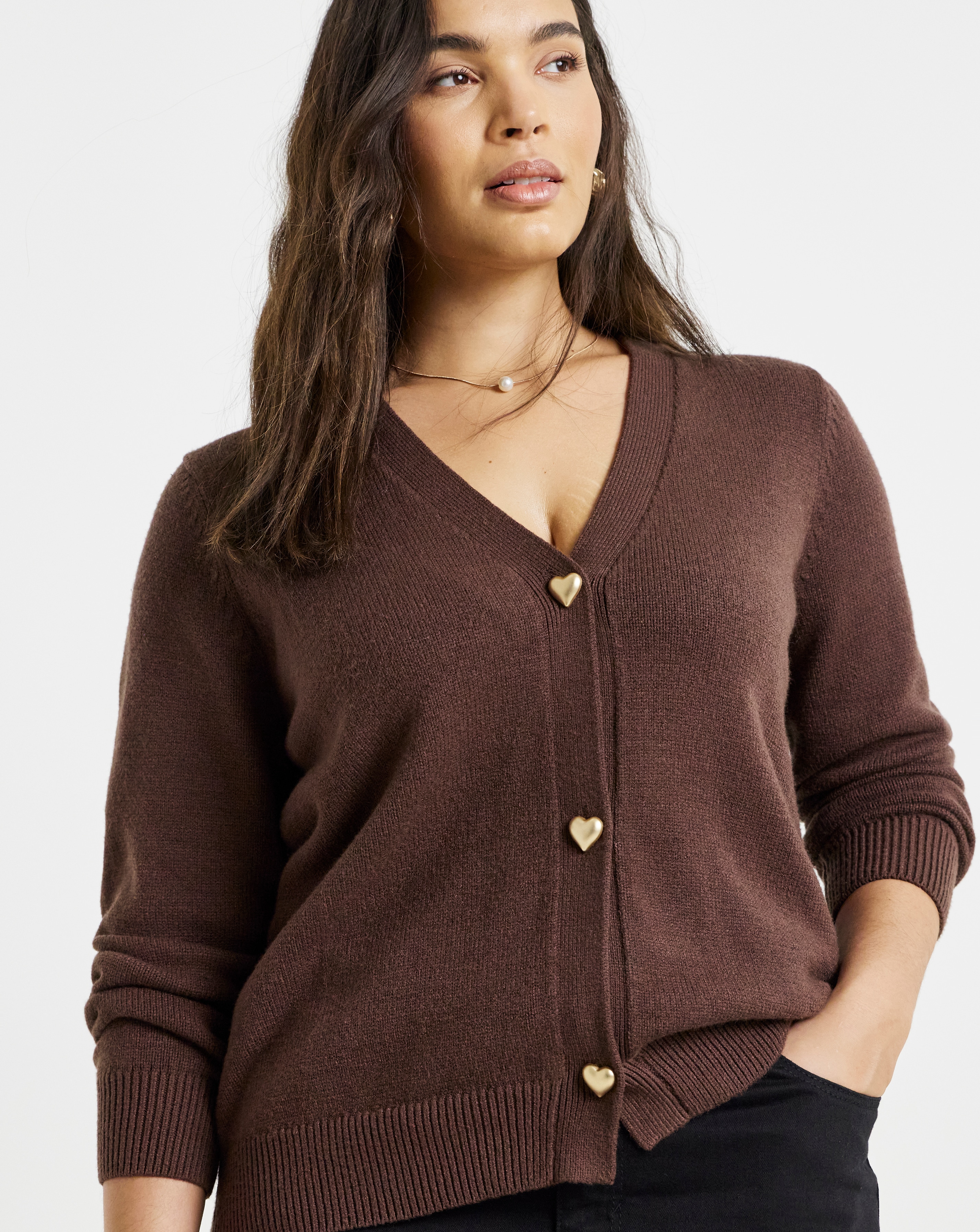 New In - Heart Button Cardigan