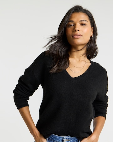 Simply Be Black V-Neck Jumper