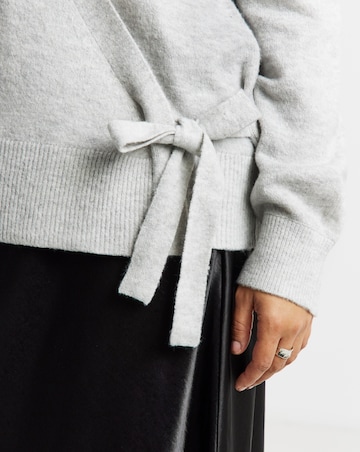 Simply Be Grey Marl Ballet Wrap Cardigan