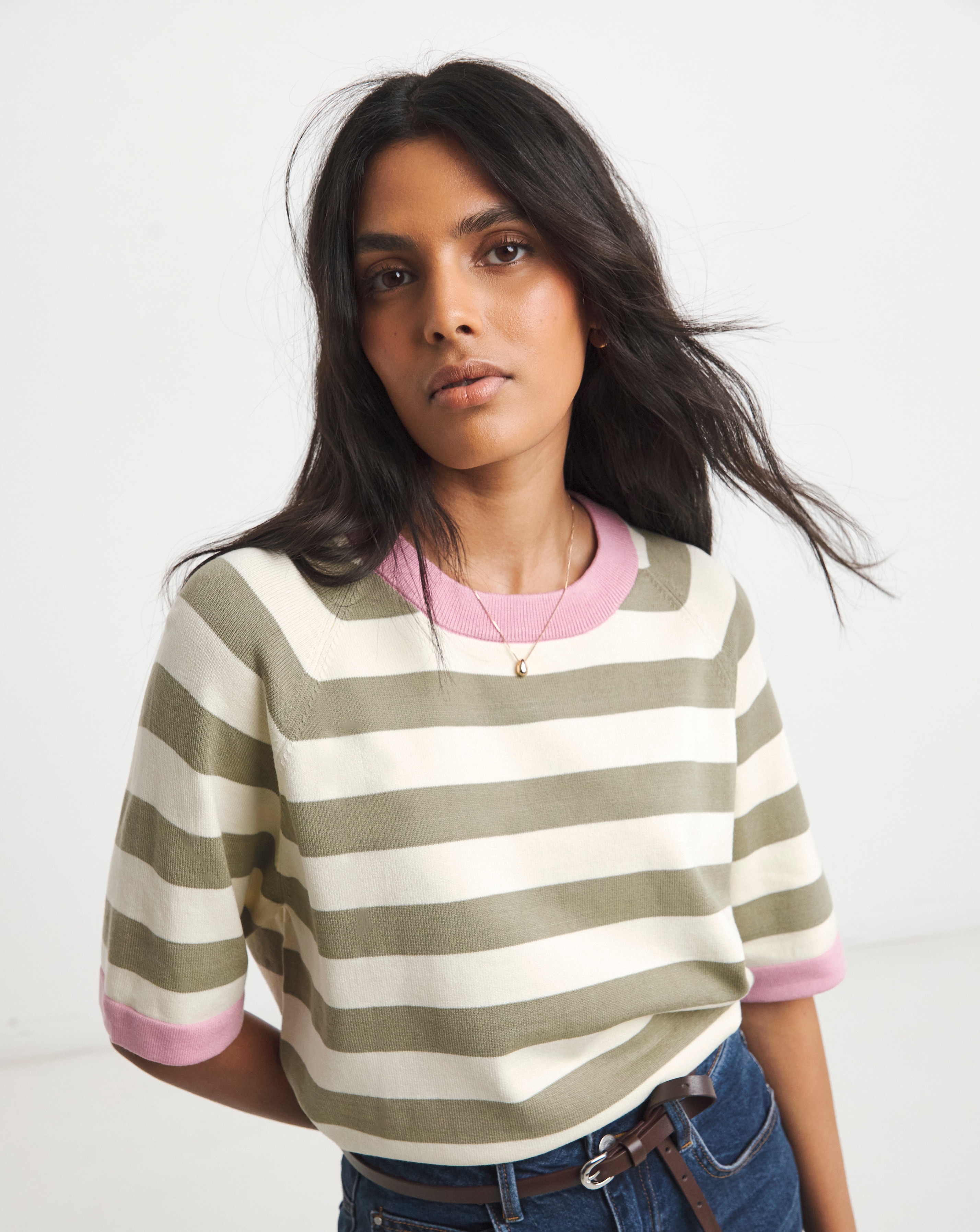 New In - Simply Be Stripe Half Sleeve Jumper