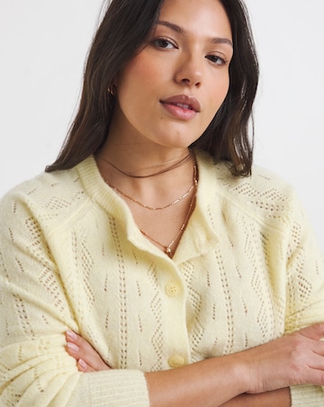 Yellow Soft Touch Pointelle Cardigan