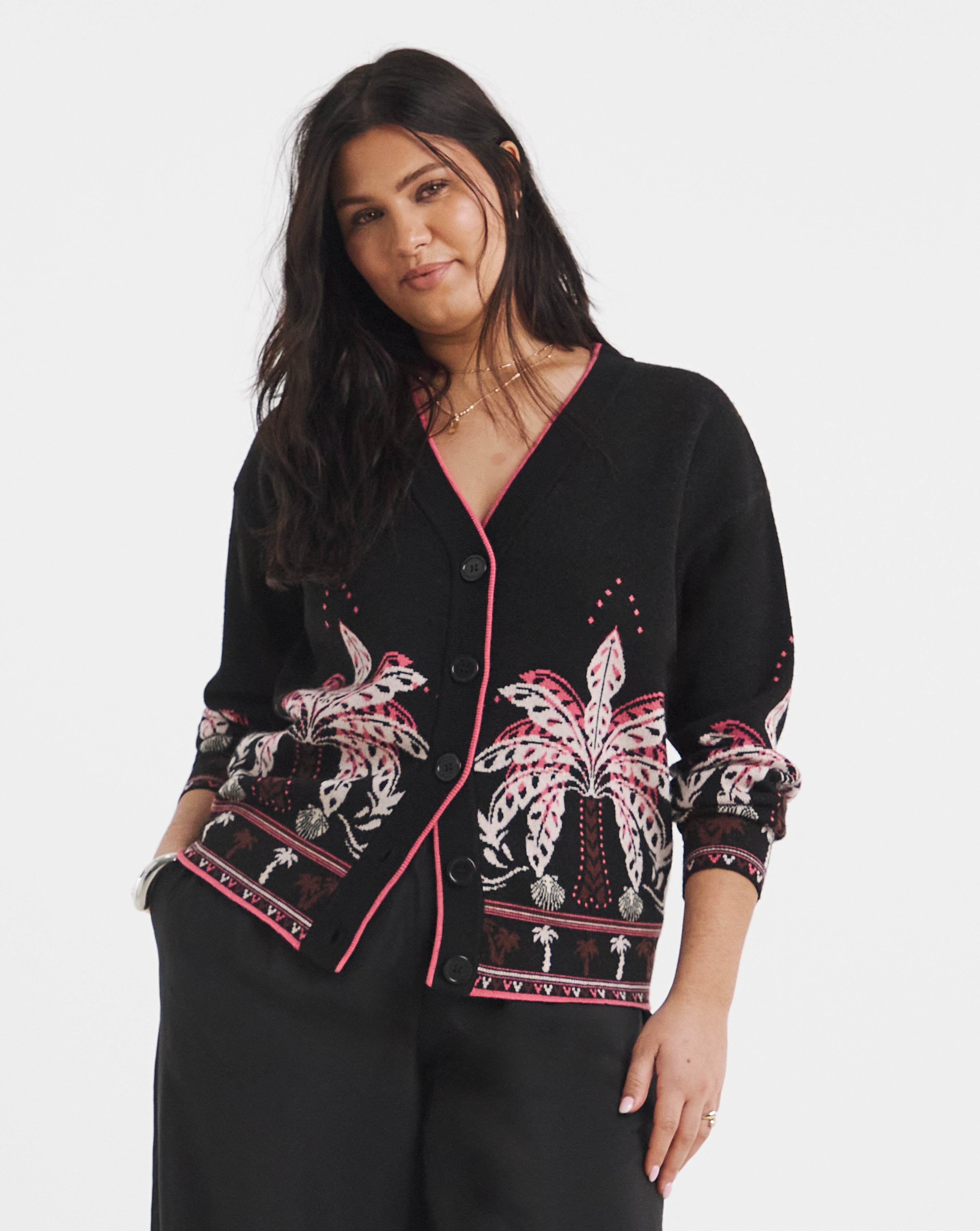 New In - Tropical Print Boxy Cardigan