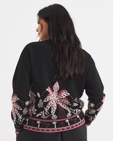 Tropical Print Boxy Cardigan