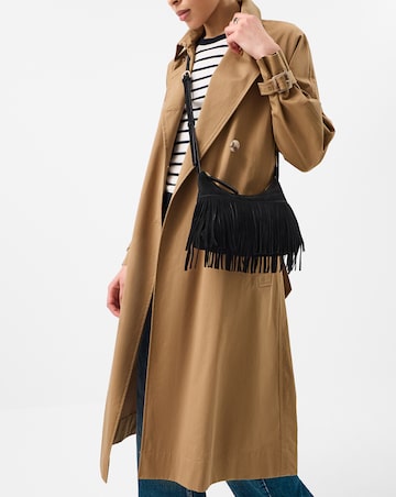 Accessorize Fringe Suede Crossbody Bag