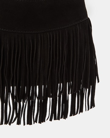Accessorize Fringe Suede Crossbody Bag