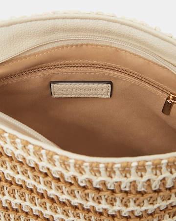 Accessorize Stripe Raffia Crossbody Bag