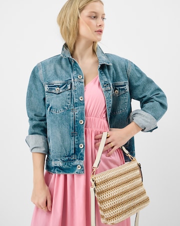 Accessorize Stripe Raffia Crossbody Bag