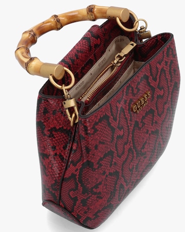 Guess Small Eire Red Python Bucket Bag