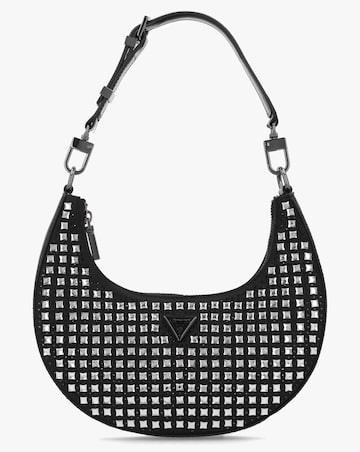 Guess Small Lua Black Embellished Hobo Bag
