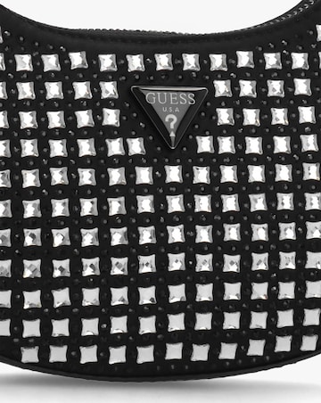 Guess Small Lua Black Embellished Hobo Bag