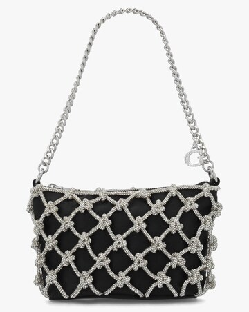 Guess Zalina Black Diamante Knot Top Zip Shoulder Bag