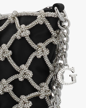 Guess Zalina Black Diamante Knot Top Zip Shoulder Bag