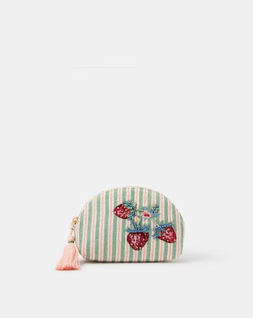 Accessorize Embellished Strawberry Stripe Coin Purse