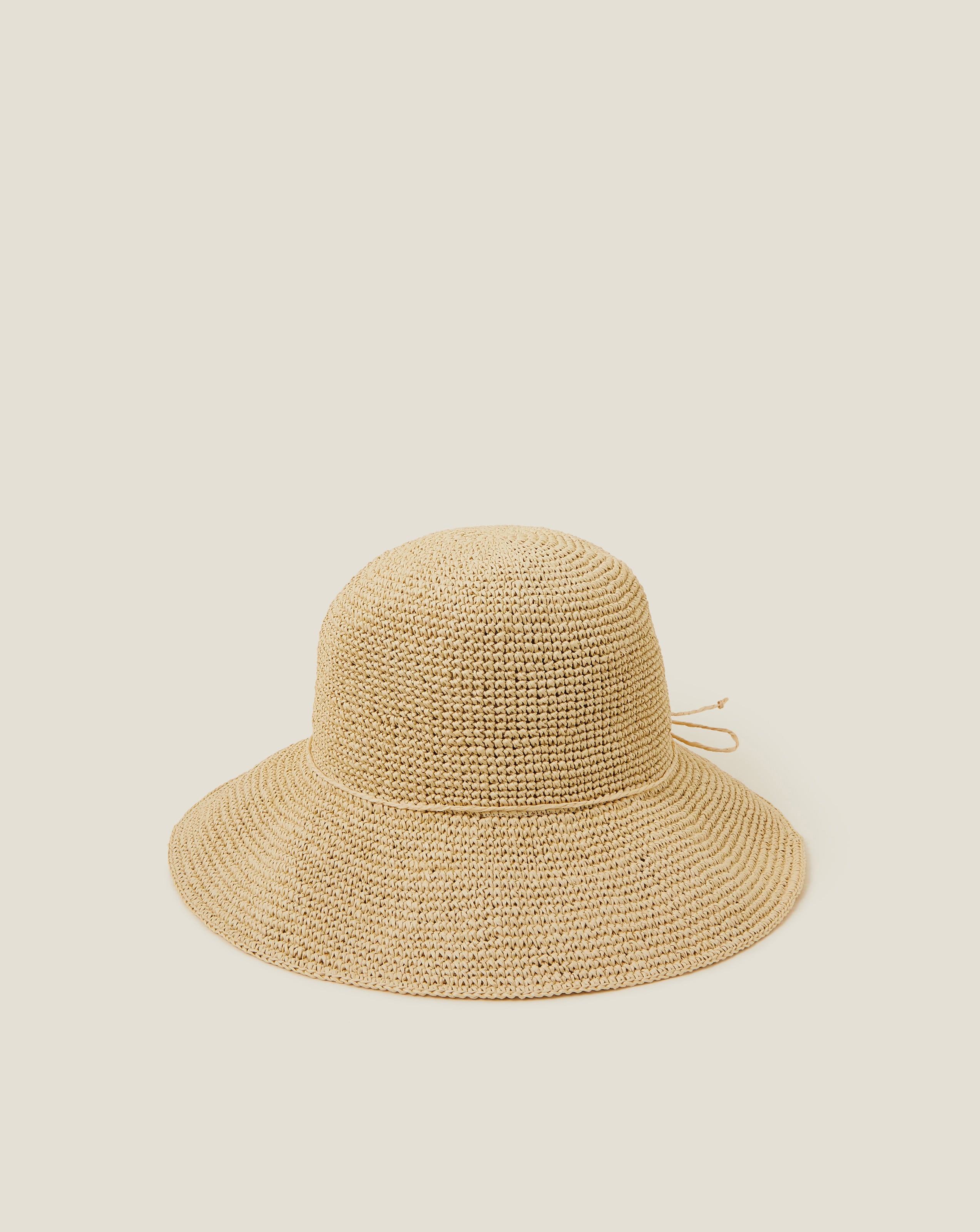 New In - Accessorize Straw Bucket Hat Natural