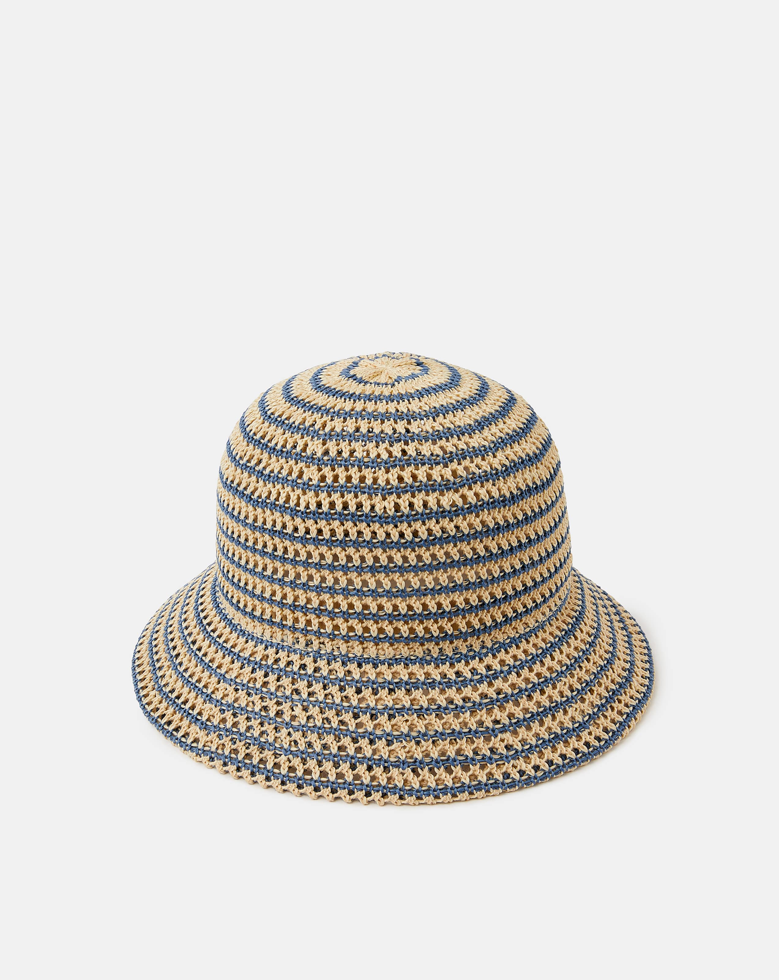 New In - Accessorize Woven Stripe Bucket Hat
