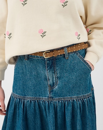 Accessorize Slim Stud Suede Belt