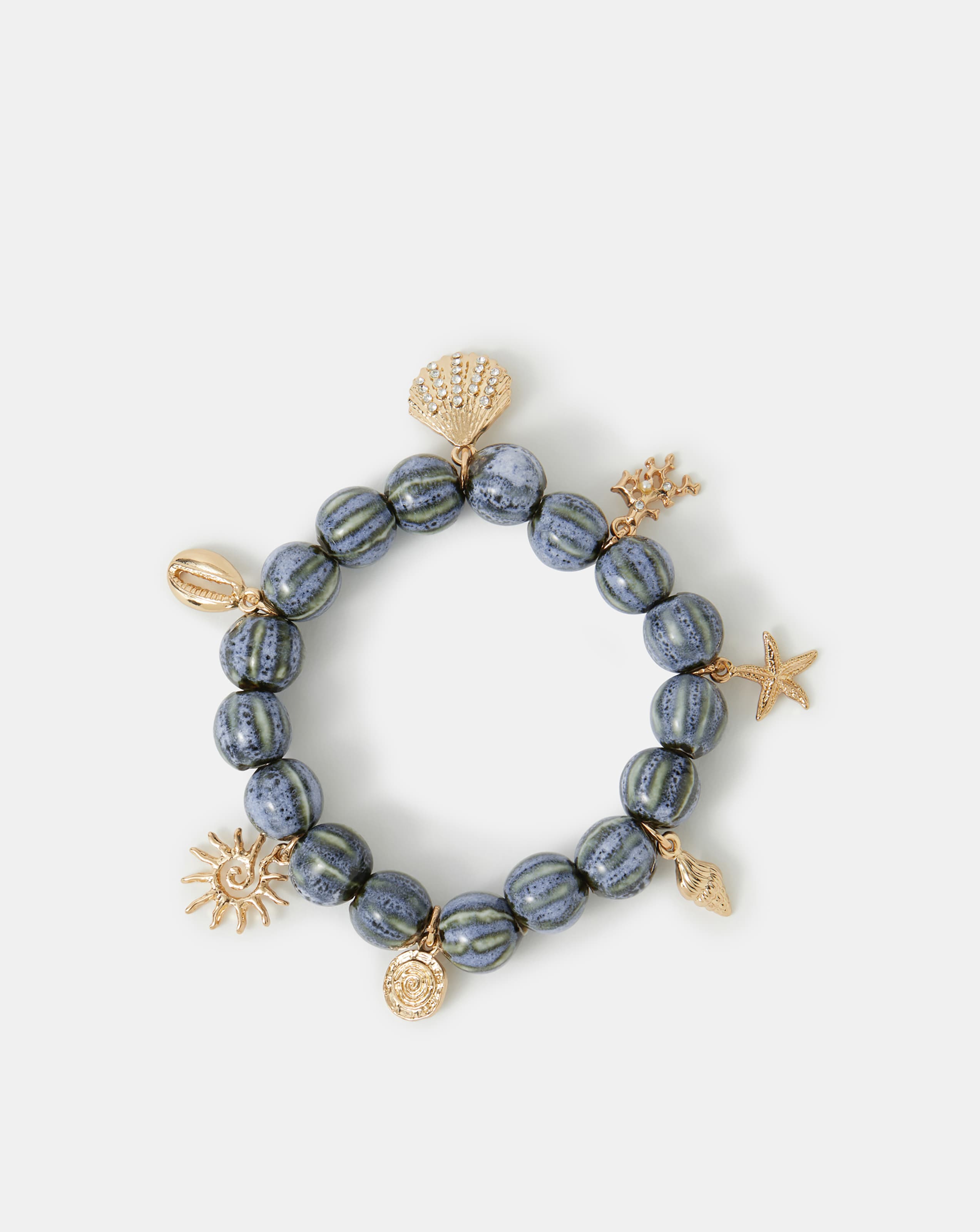 New In - Accessorize Ocean Charm Bead Bracelet