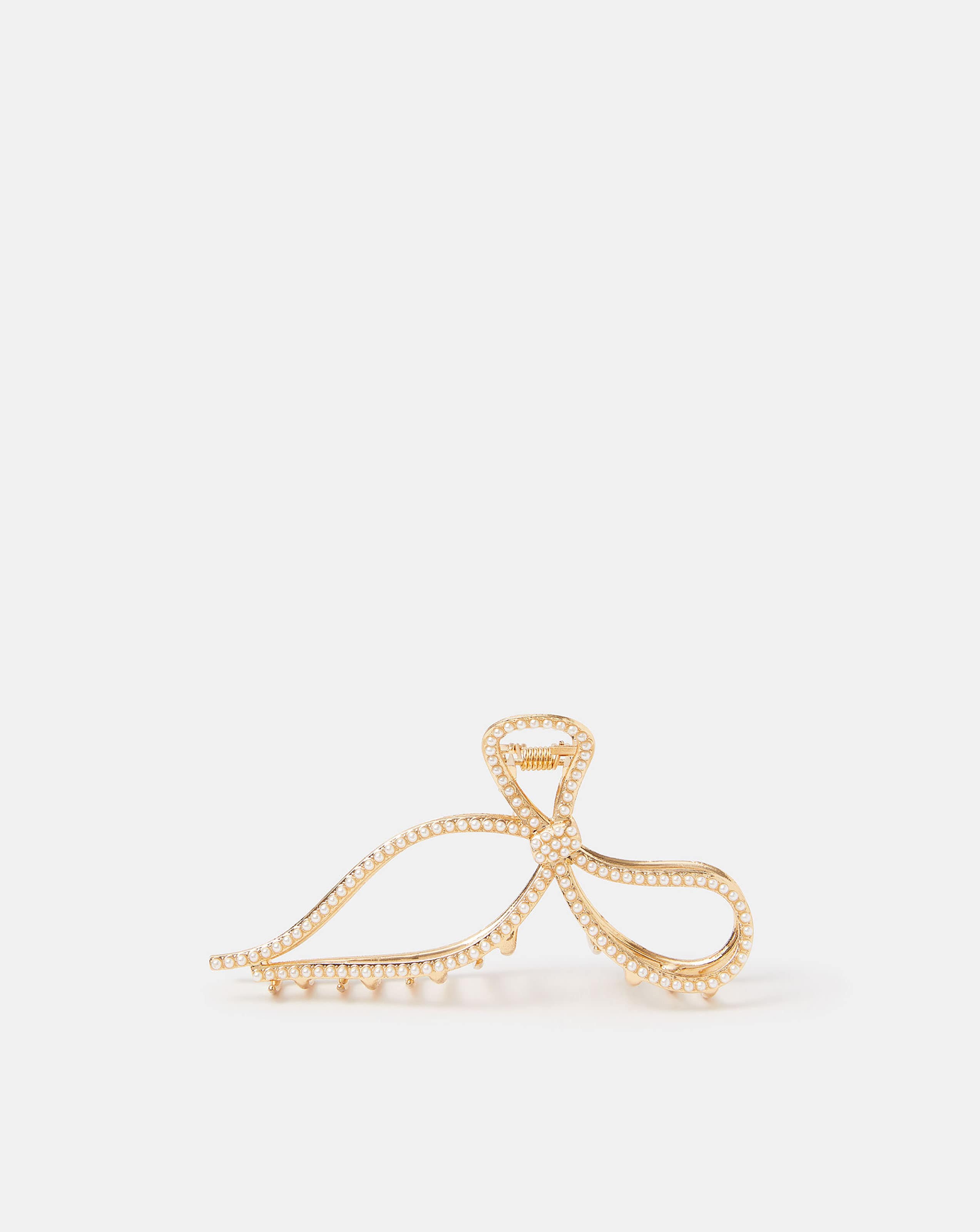New In - Accessorize Pearl Bow Claw Clip