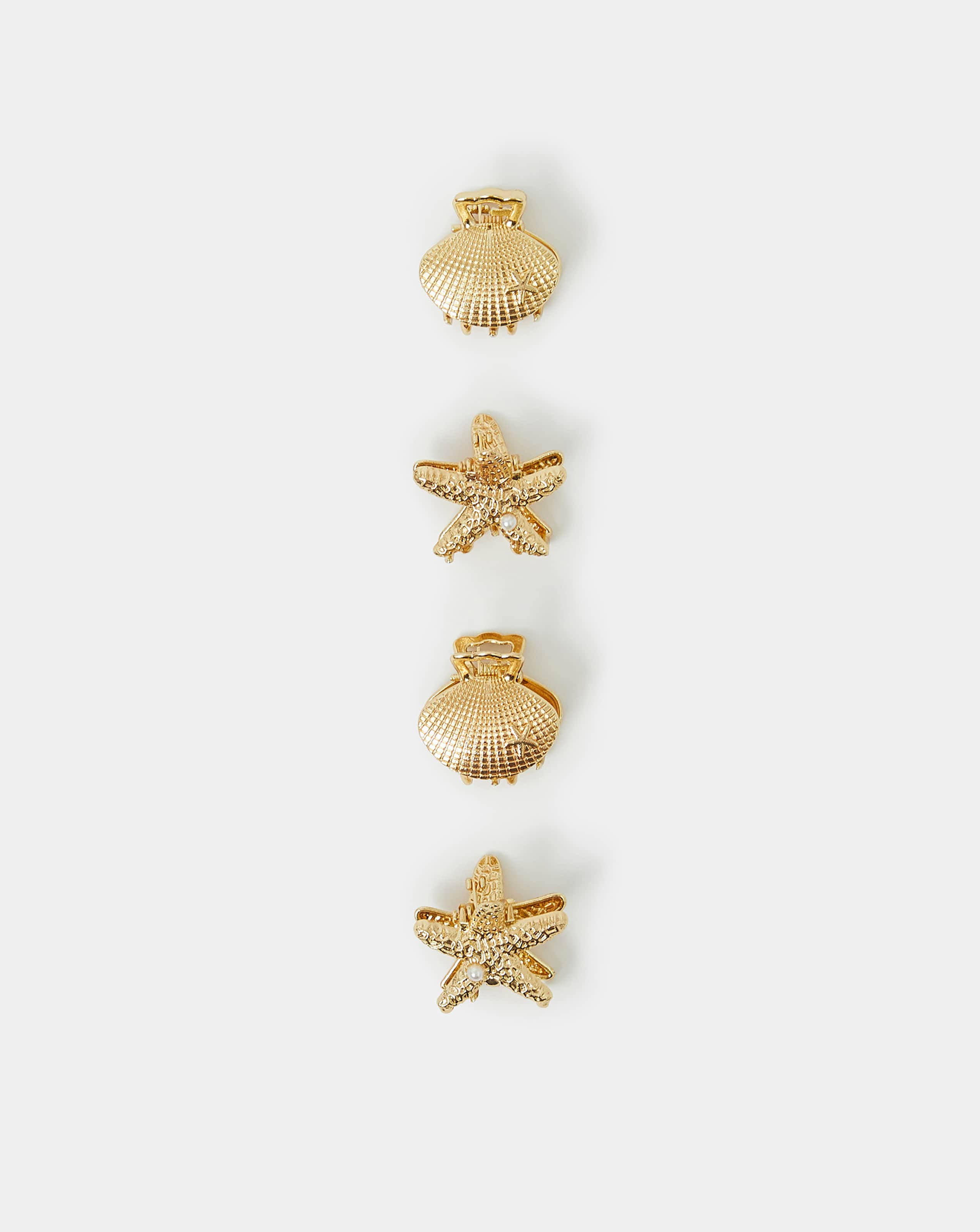 New In - Accessorize 4-Pack Mini Shell Claw Clips