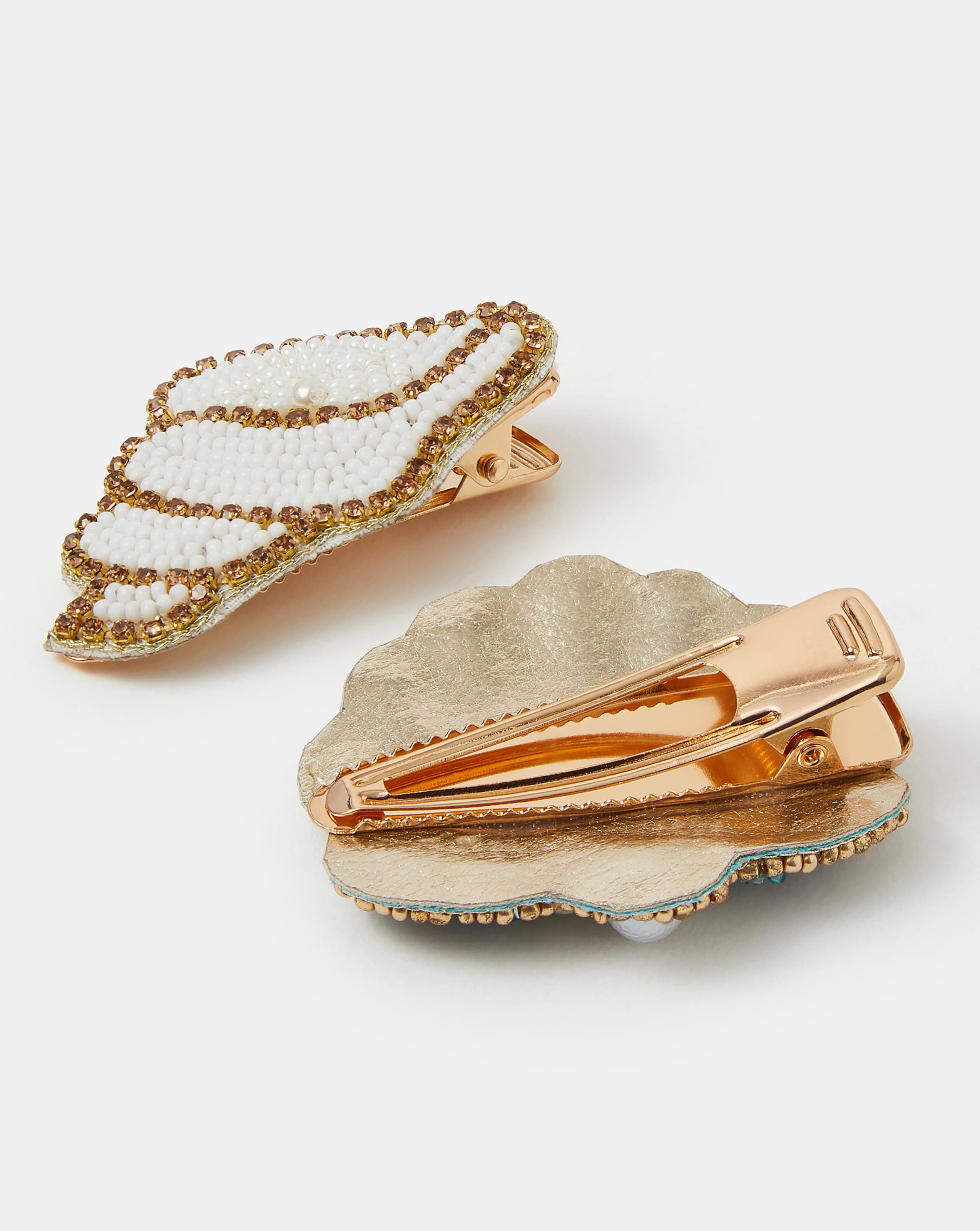 New In - Accessorize Beaded Shell Hair Clips