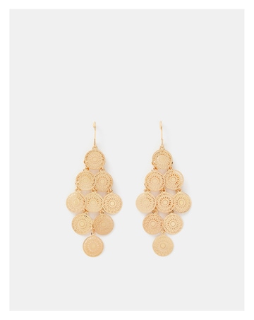 Accessorize Filigree Disc Drop Earrings