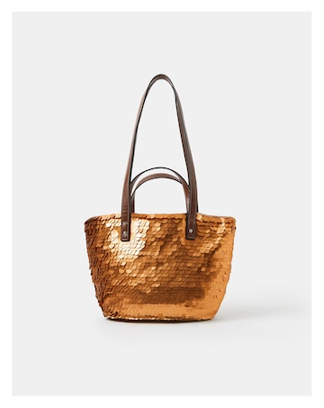 Accessorize Sequin Woven Beach Bag