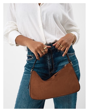 Accessorize Faux Suede Handheld Bag