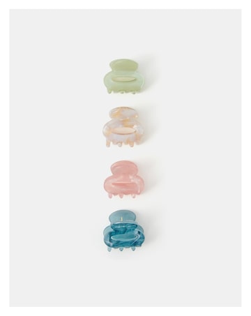 Accessorize 4-Pack Mini Oval Claw Clips