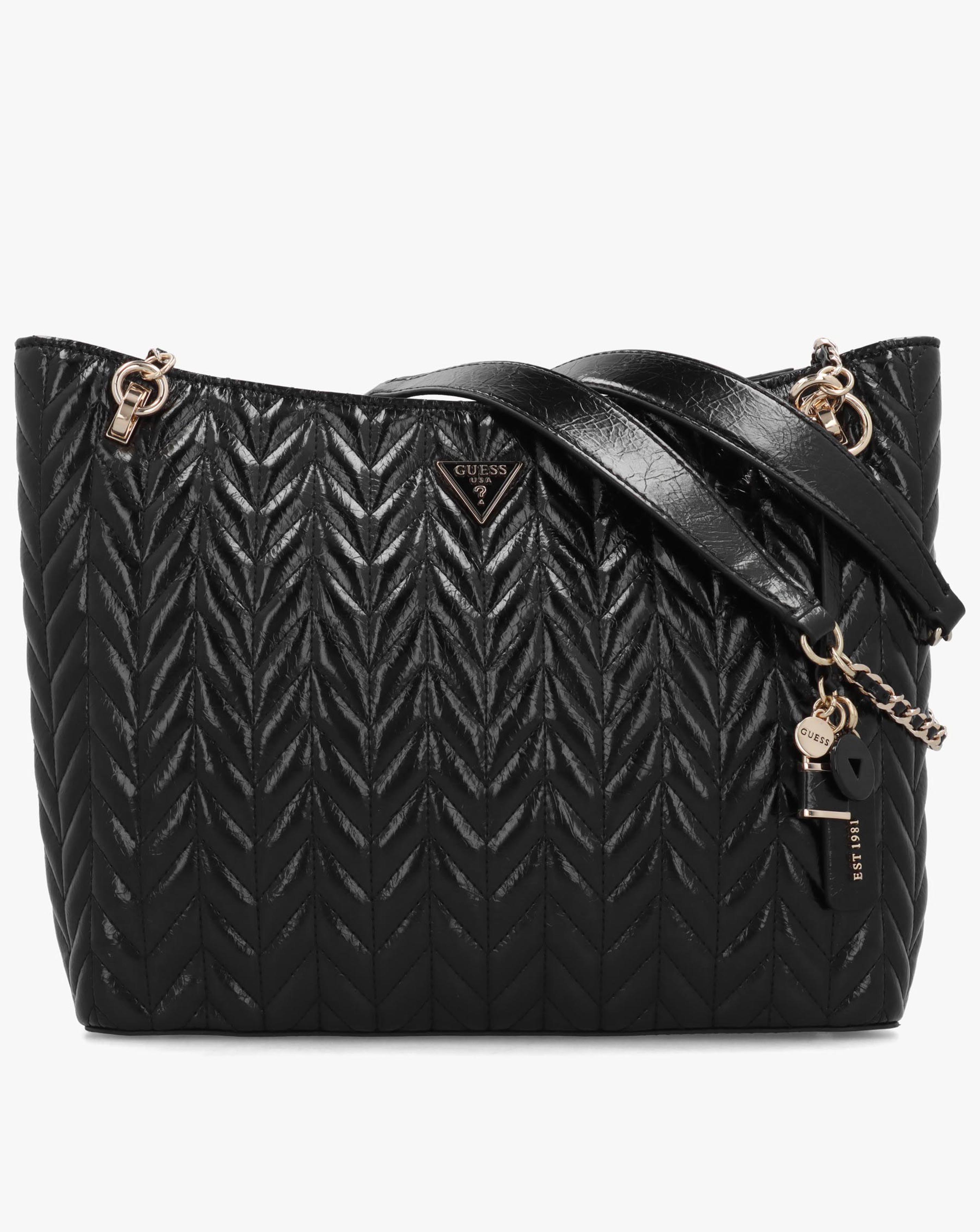 New In - Guess Cheryl II Quilted Black Tote Bag
