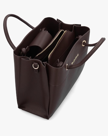 Valentino Bags Alexia Brown Logo Strap Tote Bag