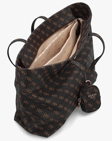 Guess Large Power Play II Brown Logo Tech Tote Bag