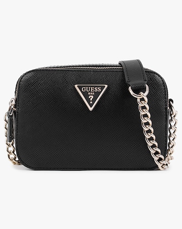 Guess Noelle Black Saffiano Cross-Body Camera Bag