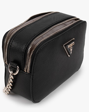 Guess Noelle Black Saffiano Cross-Body Camera Bag