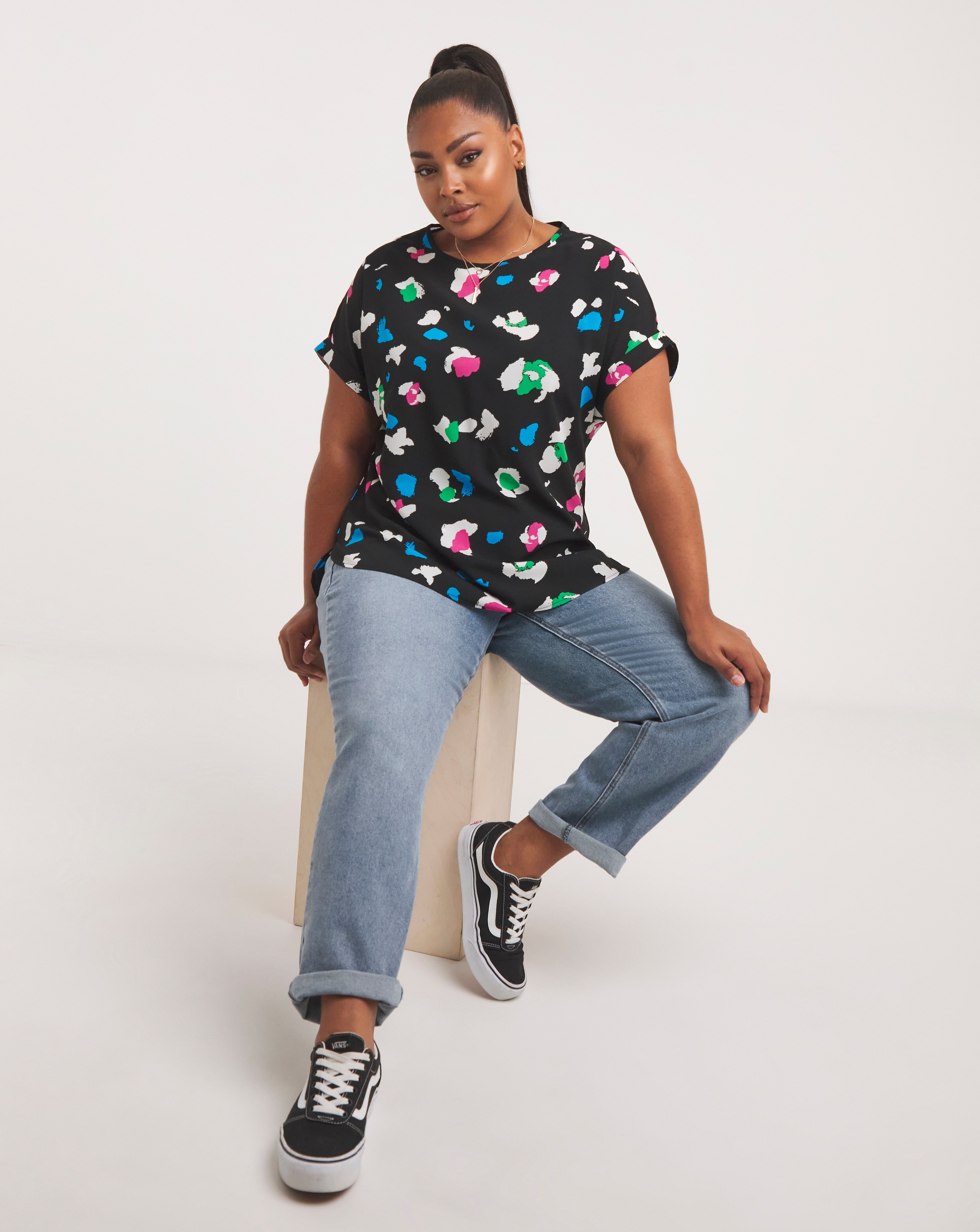 Animal Print Boxy Top