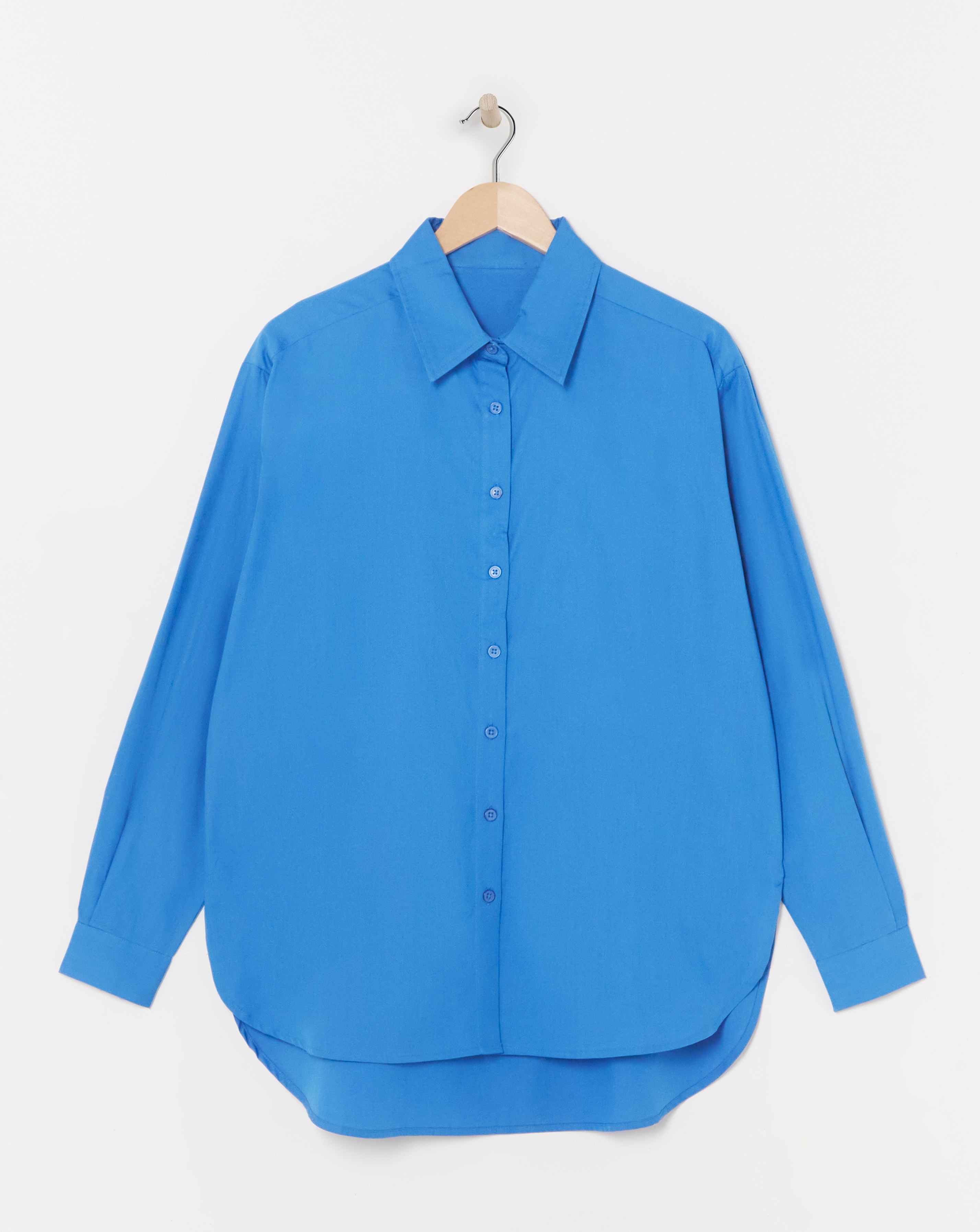 Blue Relaxed Cotton Poplin Shirt