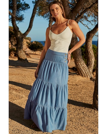 Sosandar Maxi Tiered Skirt