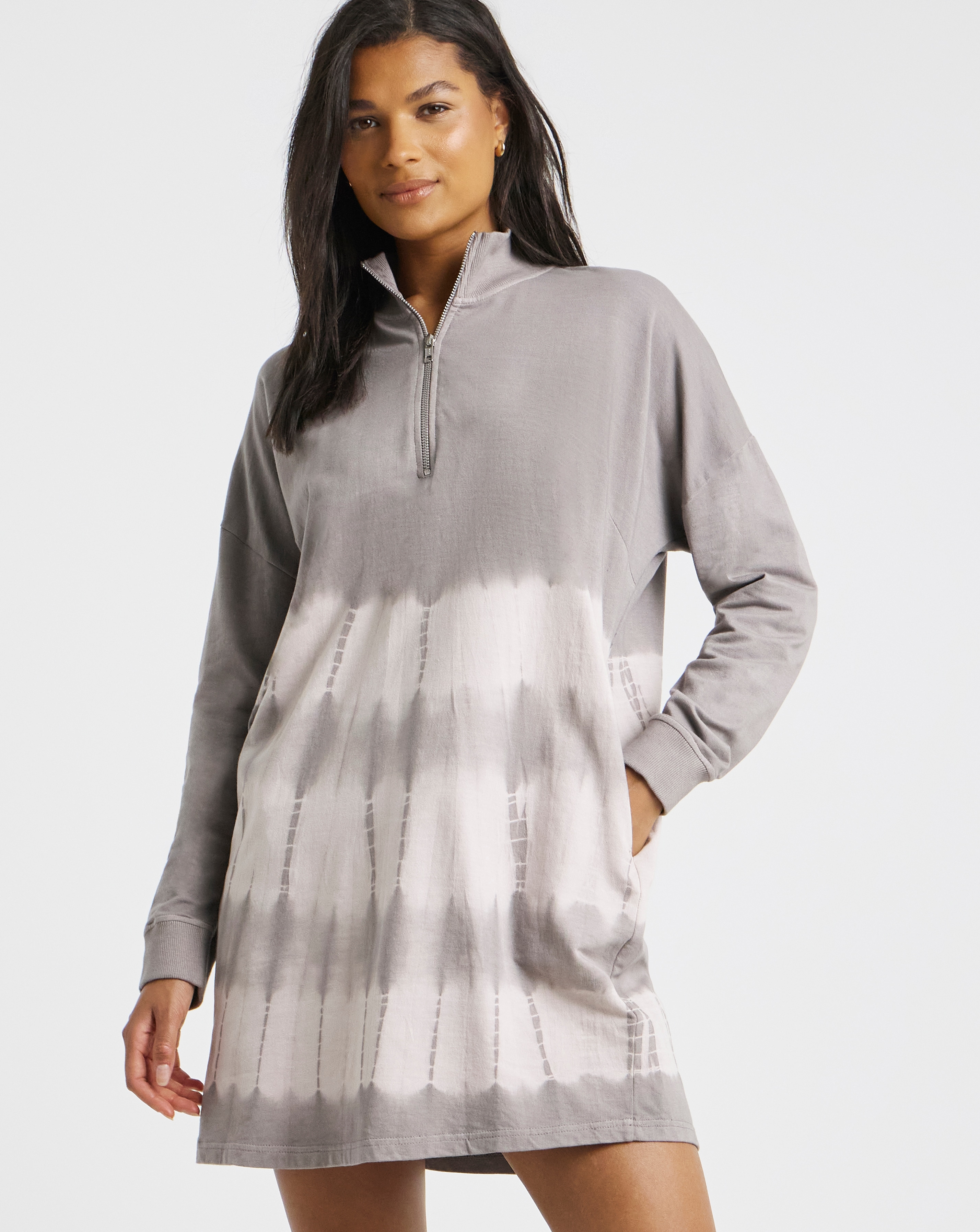 Religion Cotton 1/2 Zip Sweat Dress