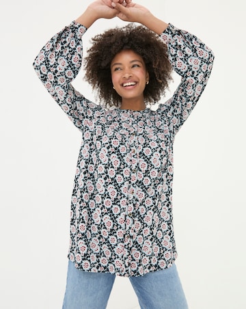 FatFace Jodie Painted Leaved Tunic